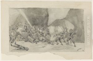 Slagsmal, 1869 by Ivar Arosenius