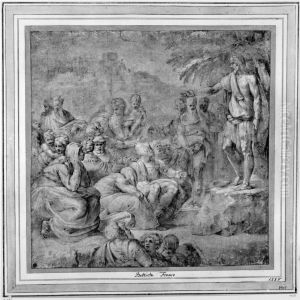 John the Baptist Preaching in the Wilderness by Battista Franco Veneziano