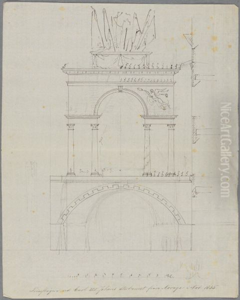"The Triumphal Arch of Carl XIV Johan's Return from Norway in Nov 1835" - view 1