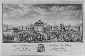 Gustaf III's return from the war in 1775 by Johan Snack