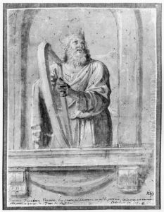King Daavid Playing a Harp