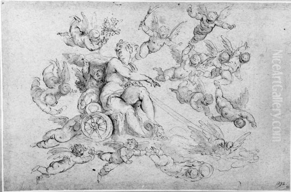 Venus in her Chariot, Surrounded by Angels - view 1