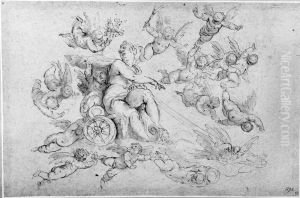 Venus in her Chariot, Surrounded by Angels