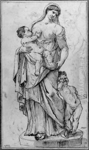 Sculpture representing Charity by Giovanni Francesco Grimaldi