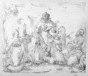 Study for Devotional Picture with Five Saints by Leonardo Corona