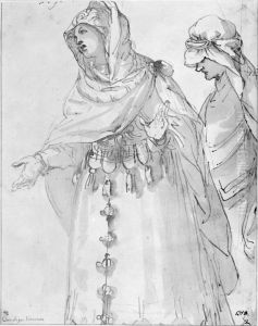 Two Richly Dressed Women by Alessandro Maganza