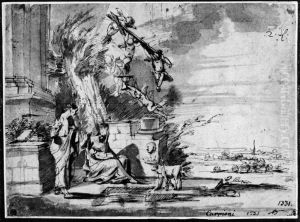 The Rest During the Flight into Egypt by Giulio Carpioni