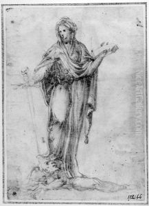 Judith? by Polidoro Da Caravaggio (Caldara)