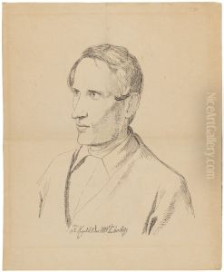 A Young Man with a Staring Gaze by Johan Lundbye