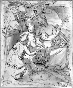 The Holy Family and St. John in the Cave by Luca Cambiaso