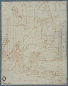 Don Quijote dubbar Sancho Panza till riddare by Pieter Tanje