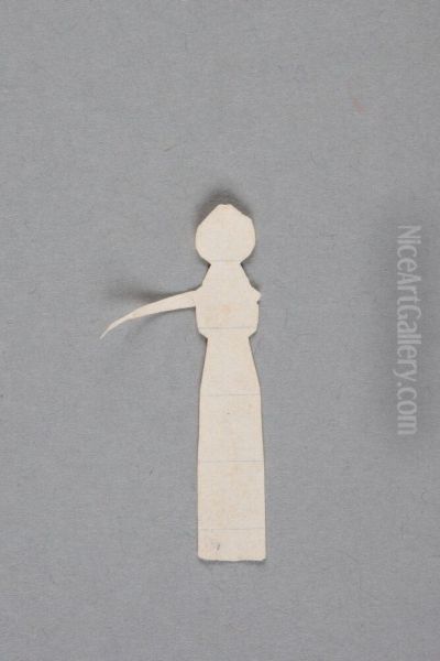 Standing female figure? with one arm raised [one of 36 figures] - view 1