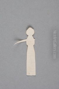Standing female figure? with one arm raised [one of 36 figures] by Ivar Arosenius