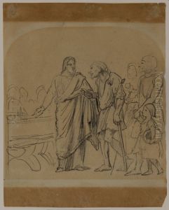 Kristus bjuder tiggare och ett barn till bords by Wilhelm Marstrand