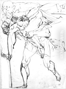 Aeneas Flees from Troy Bearing Anchises on His back
