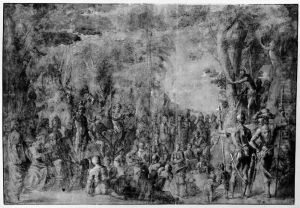 St johannes predikan i oknen by Francesco Salviati