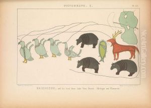 Kaizheosh, and his band from Lake Vieu Desert, Michigan and Wisconsin by Seth Eastman