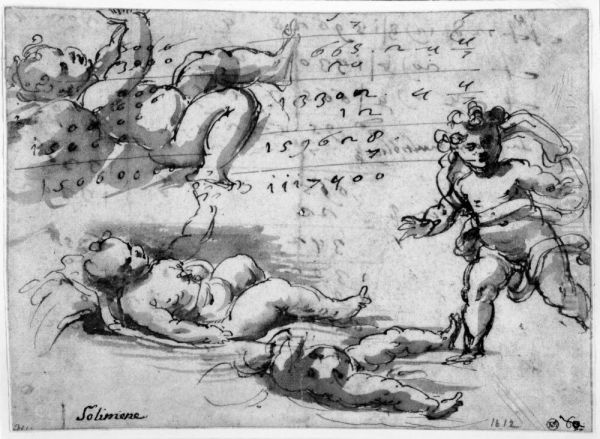 Three studies for the Christ Child and a putto - view 1