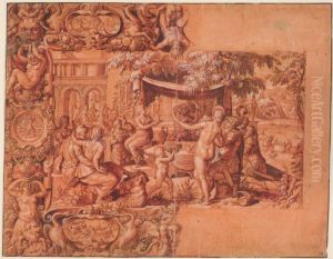 Study for tapestry of the Iron Age by Francesco Salviati