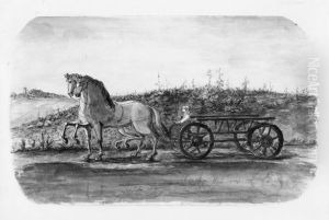 Hastar dragande hoskrinda by Carl August Ehrensvard