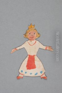 Queen? (one of seven cut-out dolls belonging to "Kattresan") by Ivar Arosenius