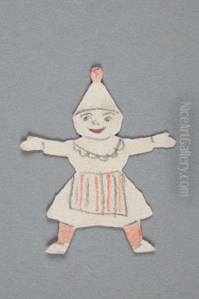 Woman with hat (one of seven cut-out dolls belonging to "Kattresan") - view 1