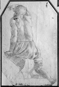 Seated nude youth seen from behind by Battistello Caracciolo
