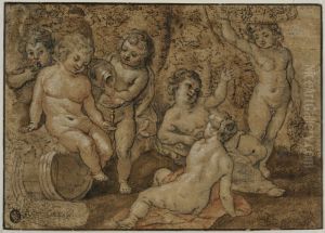 Bacchanal with six children by Hendrick van Balen the Elder