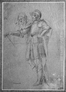 Officer with heads of two other figures by Battistello Caracciolo