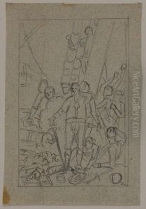 Christian IV sarad i sjoslaget vid Femern by Nicolai Abildgaard