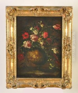 nature Morte Au Vase De Fleurs Sur Un Entablement by Margherita Caffi