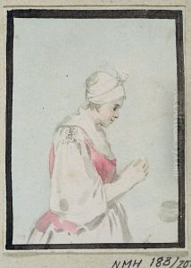 Ung kvinna forsjunken i bon by Johan Fredric Martin