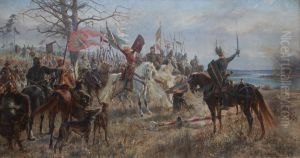Vytautas' oath (Vytautas the Great, Grand Duke of Lithuania, swearing his revenge to the Teutonic Knights for the burned and ruined Kaunas Castle in 1362)