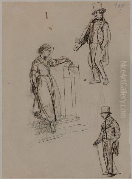 Figure studies. Verso: Figure study - view 1