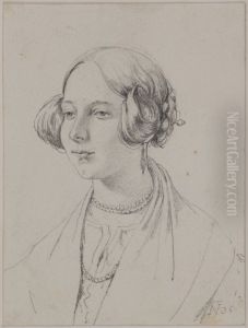 Young Girl with Pearl Necklace by Niels Simonsen