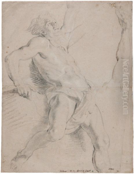 Nude Man Leaning Back, Study for the Figure of Job - view 1