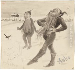 Two Gnomes in a Winter Landscape by J.A.G. Acke