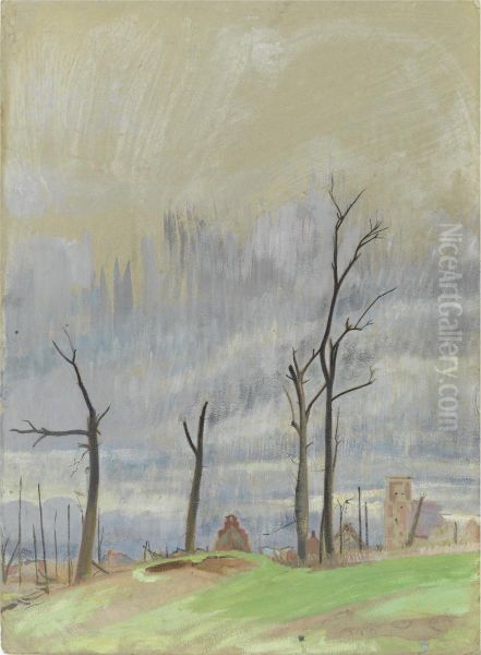 Avenue leading to Bourlon Wood - view 1