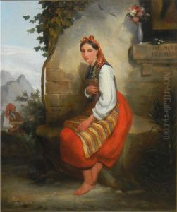 Woman Seranaded By A Gentlemanwith A Lute