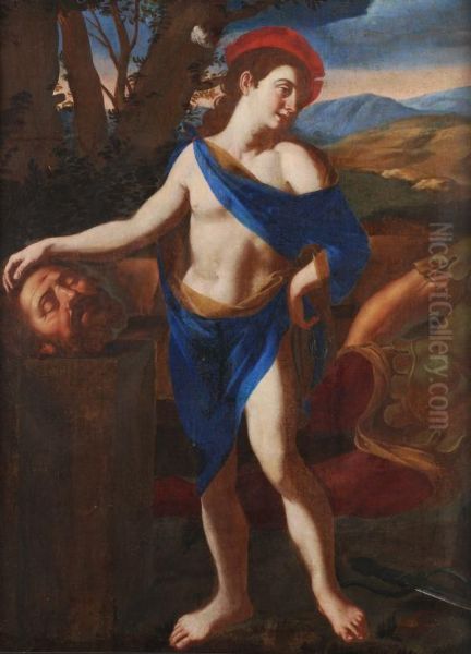 David With The Head Of Goliath by Guido Cagnacci