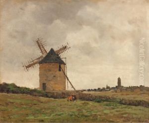 Moulin Dans La Campagne by Emile Cagniart