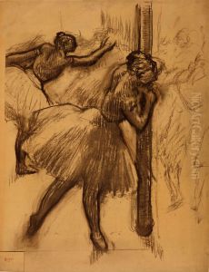 Danseuse, appuyee a une colonne