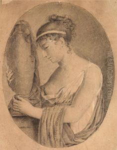 Woman holding a funeral urn, allegedly Caroline Bonaparte with the urn containing the ashes of her husband Joachim Murat