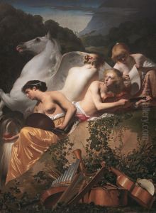 Four Muses and Pegasus