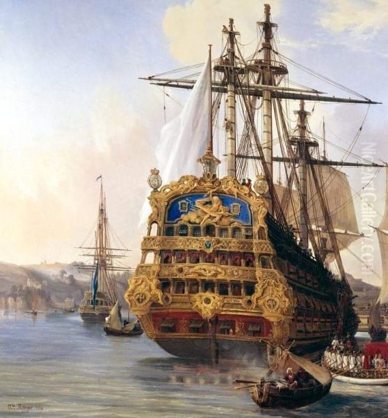 francais a trois-pont leFoudroyanten 1724 a Brest. - view 1