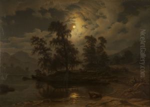 Landskap i maneskinn by Knud Baade