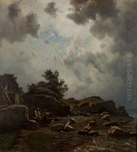 Strandparti by Knud Baade