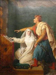 Mathilde makes Malek-Adhel promise to become a Christian by Eugenie Servieres