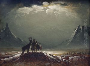 Landskap fra Finnmark med same og reinsdyr