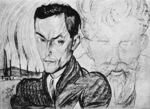 Portrait of Adam Bunsch, double portrait by Stanislaw Ignacy Witkiewicz (Witkacy)